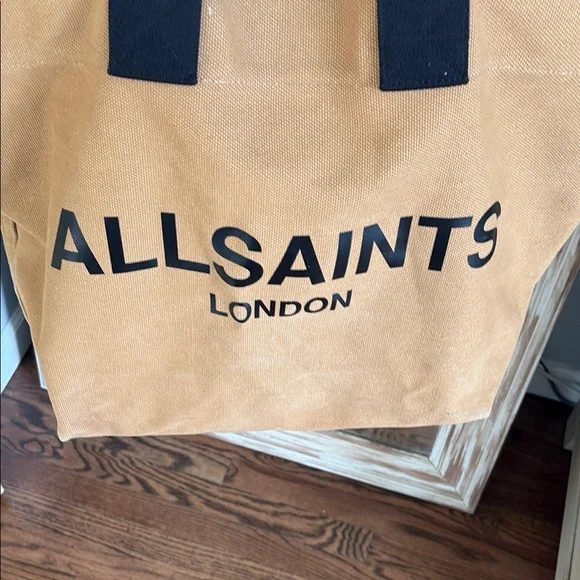 All Saints Tan and Black Tote Bag - Picture 5 of 9